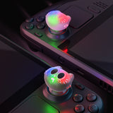 PlayVital Cute Illuminated LED Thumbstick Grips for Steam Deck OLED & LCD, Joystick Caps Thumb Grips for Steam Deck Accessories, Joystick Protection - Moonlight Cat - YFSDM059