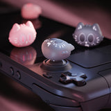 PlayVital Cute Illuminated LED Thumbstick Grips for Steam Deck OLED & LCD, Joystick Caps Thumb Grips for Steam Deck Accessories, Joystick Protection - Moonlight Cat - YFSDM059
