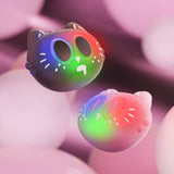 PlayVital Cute Illuminated LED Thumbstick Grips for Steam Deck OLED & LCD, Joystick Caps Thumb Grips for Steam Deck Accessories, Joystick Protection - Moonlight Cat - YFSDM059