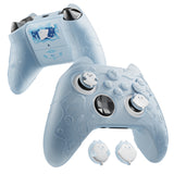 PlayVital for Xbox Series X/S Controller Silicone Cover, Cute Ocean Whisper Series Semi-Clear Silicone Skin Grip for Xbox Core Wireless Controller with Thumb Grip & Sticker, Full Protection - Mint Blue - PXKX3P001