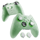 PlayVital for Xbox Series X/S Controller Silicone Cover, Cute Ocean Whisper Series Semi-Clear Silicone Skin Grip for Xbox Core Wireless Controller with Thumb Grip & Sticker, Full Protection - Pastel Green - PXKX3P003
