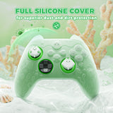 PlayVital for Xbox Series X/S Controller Silicone Cover, Cute Ocean Whisper Series Semi-Clear Silicone Skin Grip for Xbox Core Wireless Controller with Thumb Grip & Sticker, Full Protection - Pastel Green - PXKX3P003