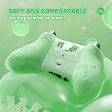PlayVital for Xbox Series X/S Controller Silicone Cover, Cute Ocean Whisper Series Semi-Clear Silicone Skin Grip for Xbox Core Wireless Controller with Thumb Grip & Sticker, Full Protection - Pastel Green - PXKX3P003