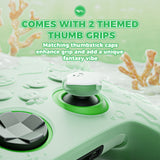 PlayVital for Xbox Series X/S Controller Silicone Cover, Cute Ocean Whisper Series Semi-Clear Silicone Skin Grip for Xbox Core Wireless Controller with Thumb Grip & Sticker, Full Protection - Pastel Green - PXKX3P003