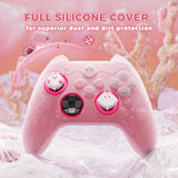 PlayVital for Xbox Series X/S Controller Silicone Cover, Cute Ocean Whisper Series Semi-Clear Silicone Skin Grip for Xbox Core Wireless Controller with Thumb Grip & Sticker, Full Protection - Peach Pink - PXKX3P002