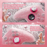 PlayVital for Xbox Series X/S Controller Silicone Cover, Cute Ocean Whisper Series Semi-Clear Silicone Skin Grip for Xbox Core Wireless Controller with Thumb Grip & Sticker, Full Protection - Peach Pink - PXKX3P002