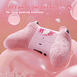 PlayVital for Xbox Series X/S Controller Silicone Cover, Cute Ocean Whisper Series Semi-Clear Silicone Skin Grip for Xbox Core Wireless Controller with Thumb Grip & Sticker, Full Protection - Peach Pink - PXKX3P002