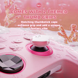 PlayVital for Xbox Series X/S Controller Silicone Cover, Cute Ocean Whisper Series Semi-Clear Silicone Skin Grip for Xbox Core Wireless Controller with Thumb Grip & Sticker, Full Protection - Peach Pink - PXKX3P002