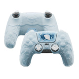 PlayVital for PS5 Controller Cover Skin - Cute Ocean Whisper Series Semi-Clear Silicone Case for PS5 Controller with Thumb Grip & Sticker, Charging Station Compatible, Full Protection - Mint Blue - HYKPFP001