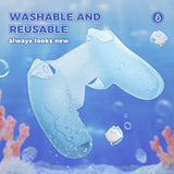 PlayVital for PS5 Controller Cover Skin - Cute Ocean Whisper Series Semi-Clear Silicone Case for PS5 Controller with Thumb Grip & Sticker, Charging Station Compatible, Full Protection - Mint Blue - HYKPFP001