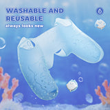 PlayVital for PS5 Controller Cover Skin - Cute Ocean Whisper Series Semi-Clear Silicone Case for PS5 Controller with Thumb Grip & Sticker, Charging Station Compatible, Full Protection - Mint Blue - HYKPFP001