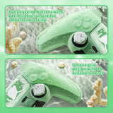 PlayVital for PS5 Controller Cover Skin - Cute Ocean Whisper Series Semi-Clear Silicone Case for PS5 Controller with Thumb Grip & Sticker, Charging Station Compatible, Full Protection - Pastel Green - HYKPFP003