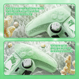 PlayVital for PS5 Controller Cover Skin - Cute Ocean Whisper Series Semi-Clear Silicone Case for PS5 Controller with Thumb Grip & Sticker, Charging Station Compatible, Full Protection - Pastel Green - HYKPFP003