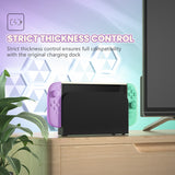 PlayVital Cute Solid-color Dockable Hard Protective Case for Nintendo Switch 2, Anti-scratch & Shockproof Cover Skin for Switch 2 with Thumb Grip & Sticker & Button Caps - Soft Violet & Mint Green - MURNTM006