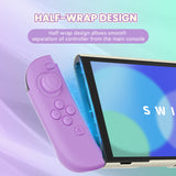 PlayVital Cute Solid-color Dockable Hard Protective Case for Nintendo Switch 2, Anti-scratch & Shockproof Cover Skin for Switch 2 with Thumb Grip & Sticker & Button Caps - Soft Violet & Mint Green - MURNTM006