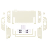 PlayVital Cute Solid-color Dockable Hard Protective Case for Nintendo Switch 2, Anti-scratch & Shockproof Cover Skin for Switch 2 with Thumb Grip & Sticker & Button Caps - Antique Yellow - MURNTM001