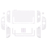 PlayVital Cute Solid-color Dockable Hard Protective Case for Nintendo Switch 2, Anti-scratch & Shockproof Cover Skin for Switch 2 with Thumb Grip & Sticker & Button Caps - White - MURNTM005