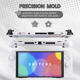 PlayVital Cute Solid-color Dockable Hard Protective Case for Nintendo Switch 2, Anti-scratch & Shockproof Cover Skin for Switch 2 with Thumb Grip & Sticker & Button Caps - White - MURNTM005