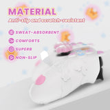 PlayVital Cute Spring Lesser Panda Silicone Cover for PS5 Controller with Joystick Cap and Sticker, Anti-Grip Shockproof Skin, Compatible with Charging Station - White - YSSPFP002