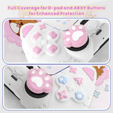 PlayVital Cute Spring Lesser Panda Silicone Cover for PS5 Controller with Joystick Cap and Sticker, Anti-Grip Shockproof Skin, Compatible with Charging Station - White - YSSPFP002