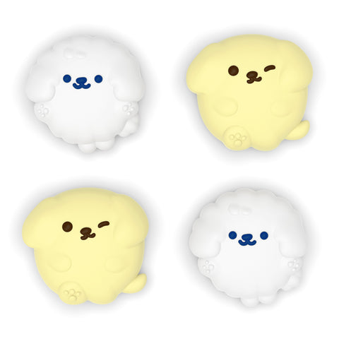 PlayVital Fluffy & Winky Pups Cute Thumb Grip Caps for PS5/4 Controller, Silicone Analog Stick Caps Cover for Xbox Series X/S, Thumbstick Caps for Switch Pro Controller - PJM2125