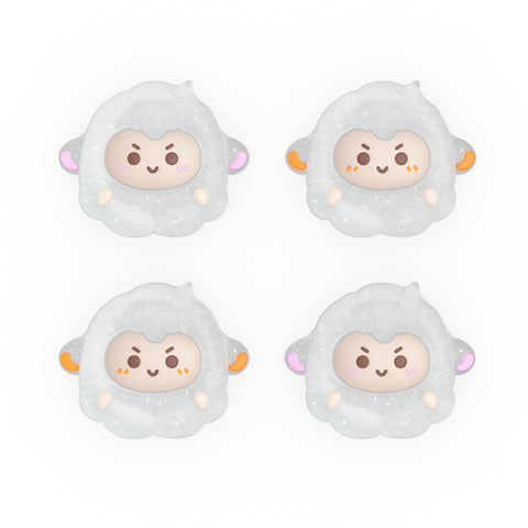 PlayVital Fuzzy Sheep Cute Thumb Grip Caps for PS5/4 Controller, Silicone Analog Stick Caps Cover for Xbox Series X/S, Thumbstick Caps for Switch Pro Controller - PJM2073