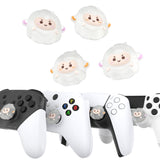 PlayVital Fuzzy Sheep Cute Thumb Grip Caps for PS5/4 Controller, Silicone Analog Stick Caps Cover for Xbox Series X/S, Thumbstick Caps for Switch Pro Controller - PJM2073