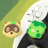 PlayVital Tanuki & Kappa Cute Thumb Grip Caps for PS5/4 Controller, Silicone Analog Stick Caps Cover for Xbox Series X/S, Thumbstick Caps for Switch Pro Controller - PJM2080