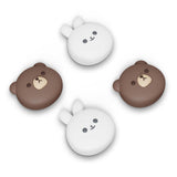 PlayVital Cute Thumb Grip Caps for ROG Ally, Silicone Joystick Caps Thumbsticks Grips for ROG Ally Console - Chubby Bear & Smiley Bunny - TAURGM001
