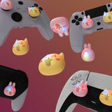 PlayVital Cute Universal Illuminated LED Thumbstick Grips for ps5 & ps4 & Xbox Series X/S & Xbox One & Switch Pro Controller - Cheeky Bunny & Puppy - PJM6009