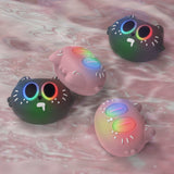 PlayVital Cute Universal Illuminated LED Thumbstick Grips for ps5 & ps4 & Xbox Series X/S & Xbox One & Switch Pro Controller - Moonlight Cat - PJM6004