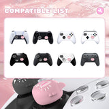 PlayVital Cute Universal Illuminated LED Thumbstick Grips for ps5 & ps4 & Xbox Series X/S & Xbox One & Switch Pro Controller - Moonlight Cat - PJM6004