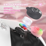 PlayVital Cute Universal Illuminated LED Thumbstick Grips for ps5 & ps4 & Xbox Series X/S & Xbox One & Switch Pro Controller - Moonlight Cat - PJM6004