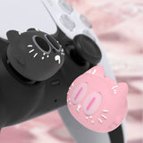 PlayVital Cute Universal Illuminated LED Thumbstick Grips for ps5 & ps4 & Xbox Series X/S & Xbox One & Switch Pro Controller - Moonlight Cat - PJM6004