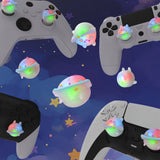 PlayVital Cute Universal Illuminated LED Thumbstick Grips for ps5 & ps4 & Xbox Series X/S & Xbox One & Switch Pro Controller - Planet & Sweet Bunny - PJM6010