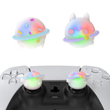 PlayVital Cute Universal Illuminated LED Thumbstick Grips for ps5 & ps4 & Xbox Series X/S & Xbox One & Switch Pro Controller - Planet & Sweet Bunny - PJM6010