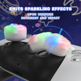 PlayVital Cute Universal Illuminated LED Thumbstick Grips for ps5 & ps4 & Xbox Series X/S & Xbox One & Switch Pro Controller - Planet & Sweet Bunny - PJM6010