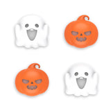 PlayVital Cute Universal Illuminated LED Thumbstick Grips for ps5 & ps4 & Xbox Series X/S & Xbox One & Switch Pro Controller - Spooky Ghost with Pumpkin - PJM6008