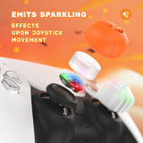 PlayVital Cute Universal Illuminated LED Thumbstick Grips for ps5 & ps4 & Xbox Series X/S & Xbox One & Switch Pro Controller - Spooky Ghost with Pumpkin - PJM6008