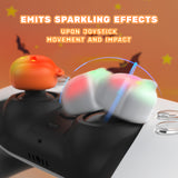 PlayVital Cute Universal Illuminated LED Thumbstick Grips for ps5 & ps4 & Xbox Series X/S & Xbox One & Switch Pro Controller - Spooky Ghost with Pumpkin - PJM6008