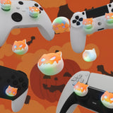 PlayVital Cute Universal Illuminated LED Thumbstick Grips for ps5 & ps4 & Xbox Series X/S & Xbox One & Switch Pro Controller - Tricky Kitty & Dorky Kitty - PJM6011