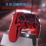 PlayVital Cyber Spider Design for ps5 Controller Silicone Case with 2 Thumb Grips and 6 Sticker, Slip-resistant Shockproof Controller Cover Skin, Fits for Charging Dock - Red & Black - KBBPFP003