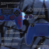 PlayVital Cyber Spider Design for ps5 Controller Silicone Case with 2 Thumb Grips and 6 Sticker, Slip-resistant Shockproof Controller Cover Skin, Fits for Charging Dock - Red & Blue - KBBPFP005
