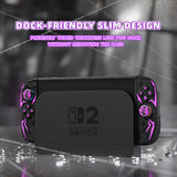 PlayVital Cyber Spider Protective Case for Nintendo Switch 2, Ergonomic Anti-slip Silicone Grip Covers, Dockable Hard Case Shell for Switch 2 with Joystick Cap, Shockproof Skin - Black - SYDNTP001