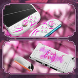 PlayVital Cyber Spider Protective Case for Nintendo Switch 2, Ergonomic Anti-slip Silicone Grip Covers, Dockable Hard Case Shell for Switch 2 with Joystick Cap & Sticker, Shockproof Skin - White - SYDNTP002