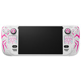 PlayVital Cyber Spider Protective Case for Steam Deck OLED/LCD, Anti-Slip Silicone Grip Cover with Back Button Enhancements, Thumb Grips and Trackpad Skins - White - ZEVSDP002