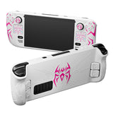 PlayVital Cyber Spider Protective Case for Steam Deck OLED/LCD, Anti-Slip Silicone Grip Cover with Back Button Enhancements, Thumb Grips and Trackpad Skins - White - ZEVSDP002