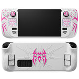 PlayVital Cyber Spider Protective Case for Steam Deck OLED/LCD, Anti-Slip Silicone Grip Cover with Back Button Enhancements, Thumb Grips and Trackpad Skins - White - ZEVSDP002