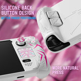 PlayVital Cyber Spider Protective Case for Steam Deck OLED/LCD, Anti-Slip Silicone Grip Cover with Back Button Enhancements, Thumb Grips and Trackpad Skins - White - ZEVSDP002