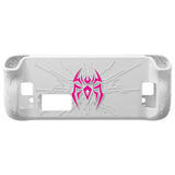PlayVital Cyber Spider Protective Case for Steam Deck OLED/LCD, Anti-Slip Silicone Grip Cover with Back Button Enhancements, Thumb Grips and Trackpad Skins - White - ZEVSDP002